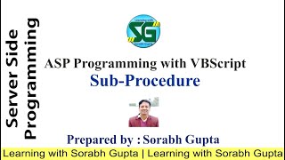 Sub-Procedure in ASP using VBScript | Example