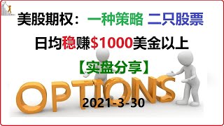 期权 |  期权交易 | 期权当正股炒 日赚$1000美金 ！【期权日内交易实盘分享】