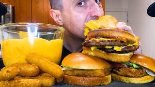 CHEESE SAUCE BURGER KING FEAST WITH MY CAT * ASMR MUKBANG NO TALKING *