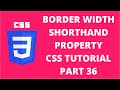 Border Width Shorthand CSS | CSS Tutorial Part 36