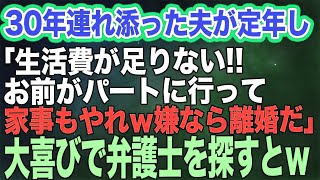 30年連れ添った夫が定年。夫「電気代が高くて生活費が足りん！お前がパートに行って家事も完璧にやれ！嫌なら離婚だｗ」→大喜びで弁護士を探すとｗ【スカッとする話】