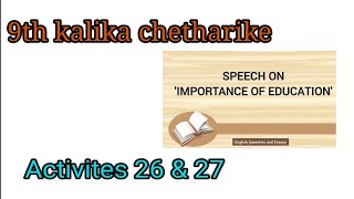 9th English kalika chetharike | Activities 26 -27  | key answers.