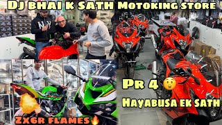 4-4 Brand new hayabusa ek he saath agayi loading k liye // zx6r Austin racing amazing flames 🔥 🤩