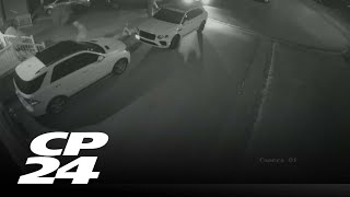 Security Camera shows home invasion targeting high end vehicle