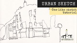 One Line Sketch - Urban Sketching Architecture