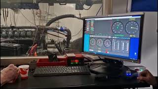 Testing a V12 MAN engine 670Kw or 911.2Hp on the Dyno running on a Baldur DLS1 ECU Bosch EDC P pump.