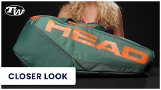 Take a look at the Head Pro Tennis Racquet Bag XL in Cyan / Orange (holds 12 racquets & gear!)