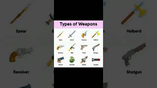 Types of Weapons ⚔️ | New English Vocabulary for Beginners 📖 || #shorts #englishvocabulary #ytshorts