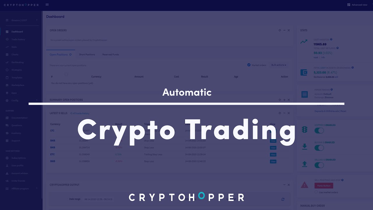 Automatic Crypto Trading Cryptohopper Youtube