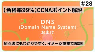 【CCNAポイント解説#28】「DNS(おまけ)」の要点をわかりやすく解説！【DNSによる名前解決の過程について例えを交えて解説しています】