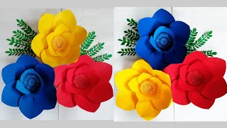 Big Flower Wall Decor Idea/Paper Craft For Home Decoration/DIY Wall Hanging ||