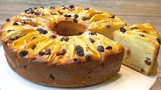 Easy Apple Cake Recipe - Delicious Moist Apple Cake with Raisins - Breakfast Cake