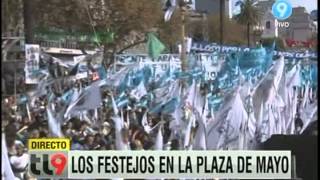 Los festejos en la Plaza de Mayo