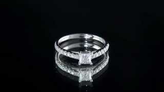 SD009 Princess Cut Melee Engagement Ring