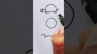 #shorts How to draw a amazing Turtle 🐢 trick #art