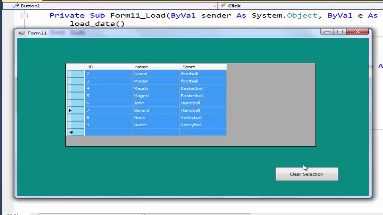 How To Deselect All Selected Rows In A DataGridView Control In VB.net ...