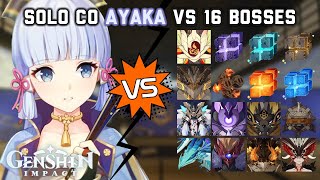 Solo C0 Ayaka vs 16 Bosses Without Food Buff | Genshin Impact