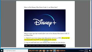 Fix Disney Plus Error Code 11 on Xbox One (11/19/2020 Re-updated)