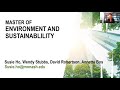 Master of Environment and Sustainability Webinar