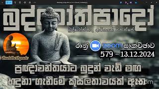 Nz579- 13.12.24 දින බුද්ධෝත්පාදෝ ආර්‍යන්වහන්සේ සමග රාත්‍රි  9:0 Zoom සාකච්චාව