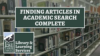 Finding Articles in Academic Search Complete