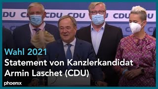 Wahl 2021: Statement von Kanzlerkandidat Armin Laschet (CDU)