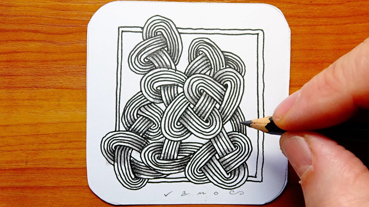 Drawing Tangle Pattern Zentangle Art Youtube