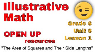 😉 8th Grade, Unit 8, Lesson 1 "The Area of Squares and Their Side Lengths" Open Up Resources
