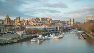 Bristol City At Dusk Stock Video