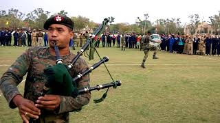 Pipe Band team of Assam Rifles during practice for All India Band Competition