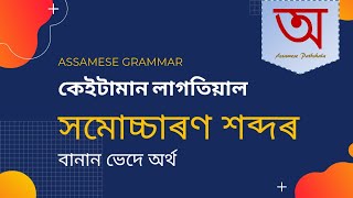 সমোচ্চাৰণ শব্দ (একে উচ্চাৰণ - পৃথক অৰ্থ) | বানান আৰু অৰ্থৰ পাৰ্থক্য |Homophones in Assamese Language