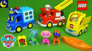 Paw Patrol Mighty Pups Toys Lego Duplo Fire Truck Cars Set Best Toy Stories Video for Kids Children