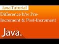 Java Tutorial#6: Difference b/w Pre-increment and Post-increment