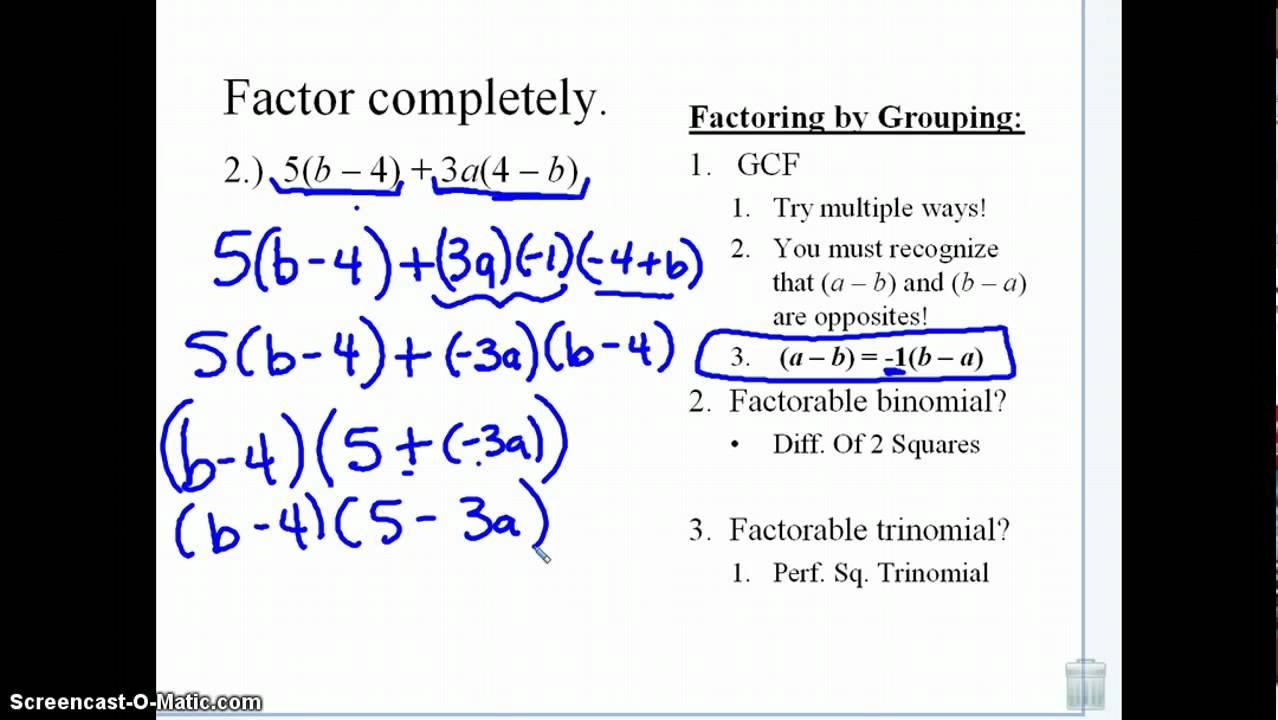 Factoring By Grouping - YouTube