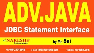 JDBC Statement Interface Part 1 | Advanced Java Training Tutorial | Mr. Sai