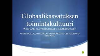 Globaalikasvatuksen toimintakulttuuri kouluissa