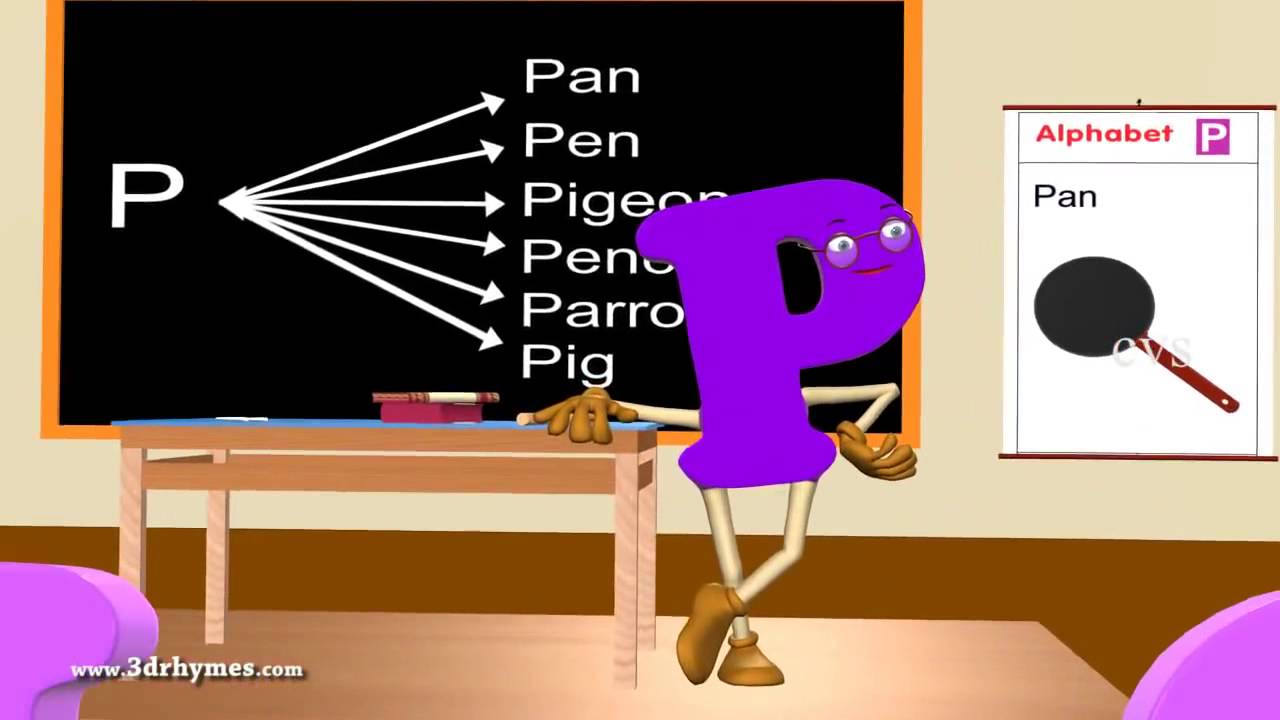 Letter P Song 3d Animation Learning English Alphabet Abc Songs For