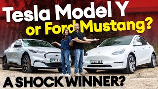 TESLA MODEL Y or Ford MUSTANG MACH-E. The ultimate electric family SUV shoot-out! | Electrifying