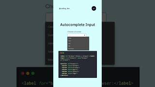 Autocomplete Input using Pure HTML 🔥
