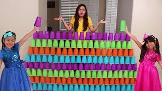 Emma & Jannie Pretend Play Fun Stacking Giant Cup Wall Challenge Kids Toys