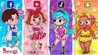 If SOCIAL MEDIA Trends Were Swimming Pool Fashion | Stop Motion Paper | Seegi Channel