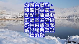 九陰白骨爪、降龍十八掌…點點金庸筆下的這些武林招式用英語怎麼說？瑞典姑娘告訴你