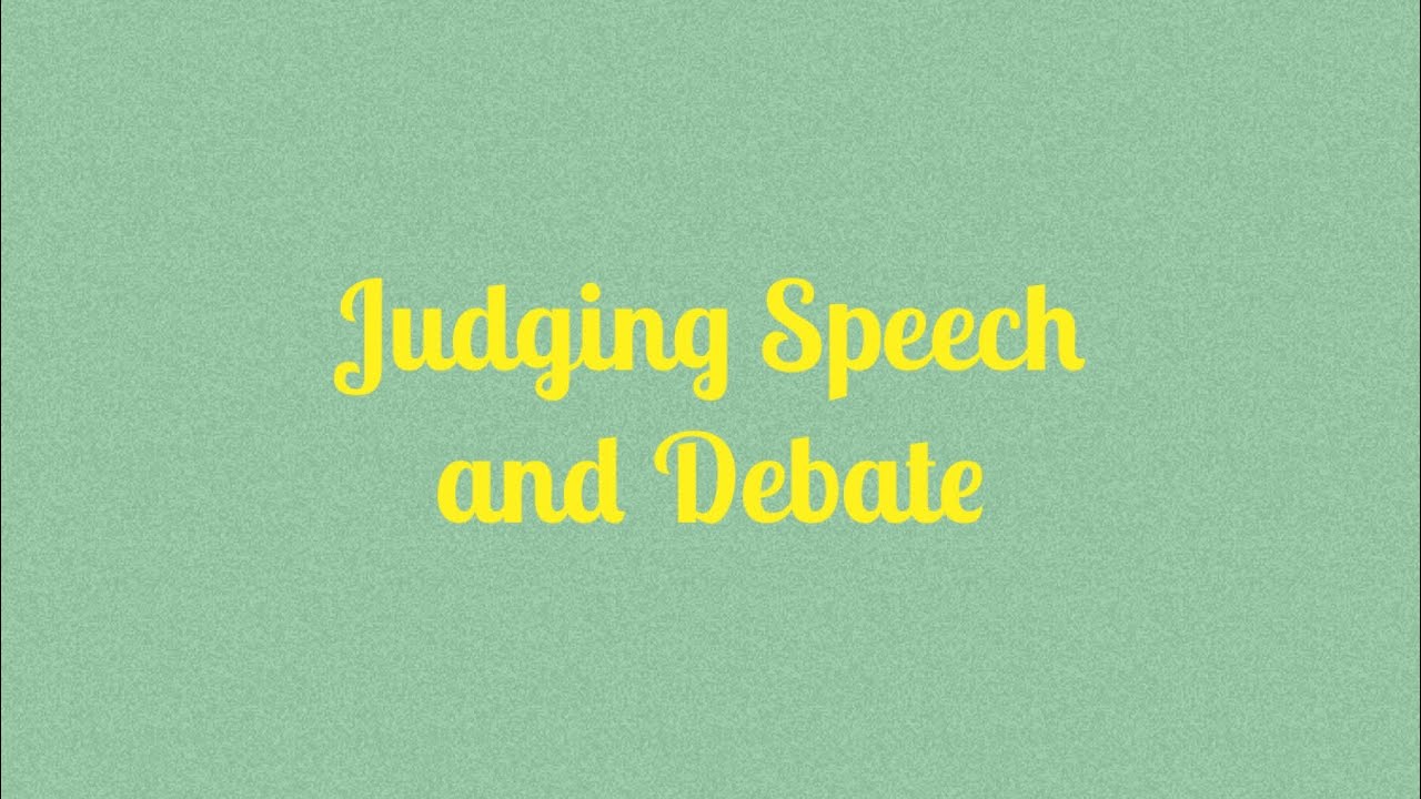 Judging Speech And Debate - YouTube