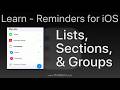 Organize Reminders with Lists, Sections & Groups - Apple Reminders App Tutorial!