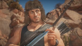Mortal Kombat 11: Rambo Vs All Characters | All Intro/Interaction Dialogues