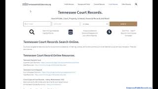 Tennessee Court Records (Public Search By Name and Case Number).