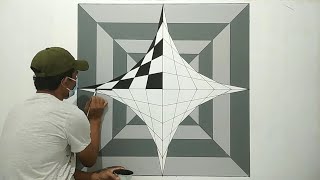 3D OPTICAL ILLUSION 3D WALL PAINTING | ART EFFECT 3D