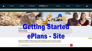 Getting Started ePlans for Site Plans
