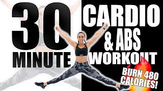 30 Minute Cardio and Abs Workout with Sydney Cummings🔥Burn 480 Calories! 🔥