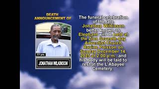 Jonathan Wilkinson ~ Short Obituary